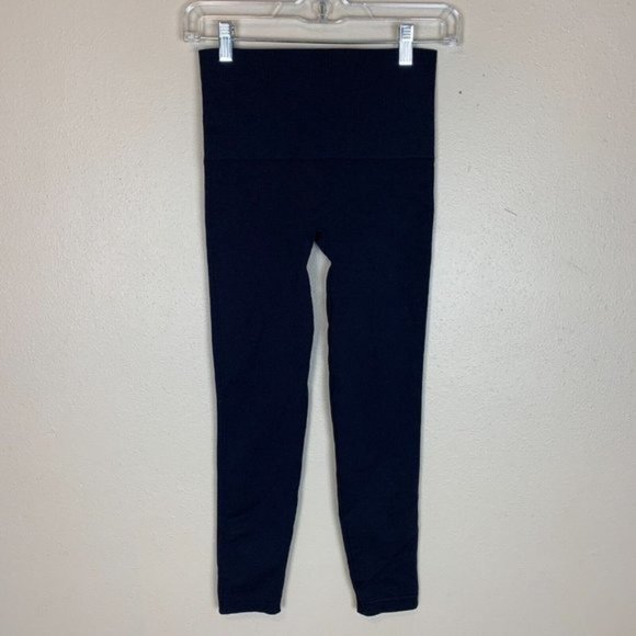 Spanx dark navy Cropped Leggings M 23" Slimming Stretch Shapewear Pants - Picture 3 of 8